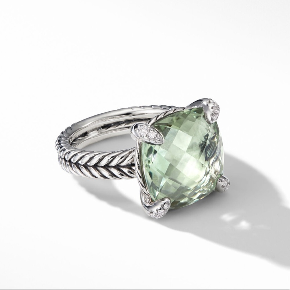 David Yurman 14mm Prasiolite Chantelaine Ring